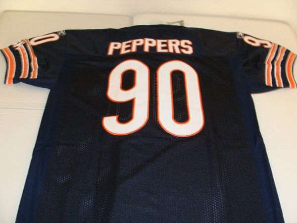 90 JULIUS PEPPERS Chicago Bears NFL LB Orange Throwback Jersey