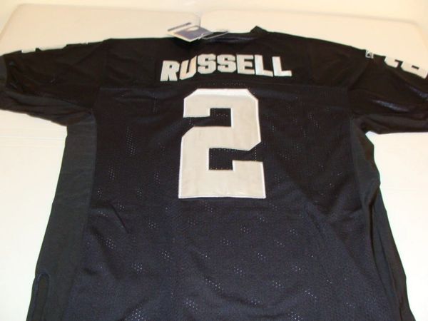 2 JaMARCUS RUSSELL Oakland Raiders NFL QB Black Mint Throwback Jersey Lone Star Throwbacks