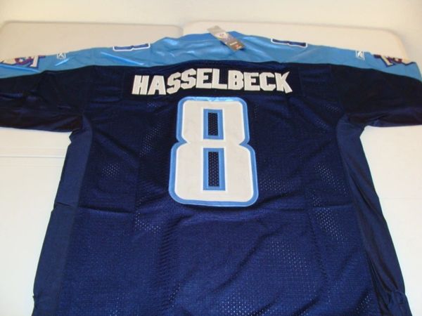 #8 MATT HASSELBECK Tennessee Titans NFL QB Dk Blue Mint Throwback Jersey