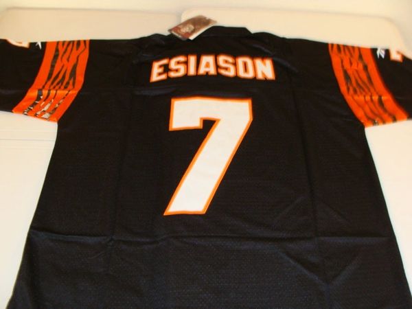 #7 BOOMER ESIASON Cincinnati Bengals NFL QB Black Mint Throwback Jersey