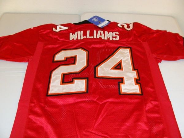 #24 CARNELL WILLIAMS Tampa Bay Buccaneers NFL RB Red Mint Throwback Jersey
