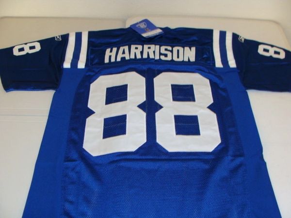 #88 MARVIN HARRISON Indianapolis Colts NFL WR Blue Mint Throwback Jersey