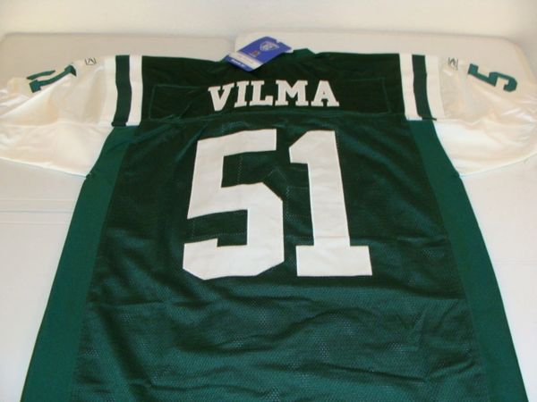 #51 JONATHAN VILMA New York Jets NFL LB Green Mint Throwback Jersey