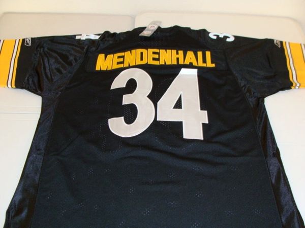 #34 RASHARD MENDENHALL Pittsburgh Steelers NFL RB Black Mint Throwback Jersey
