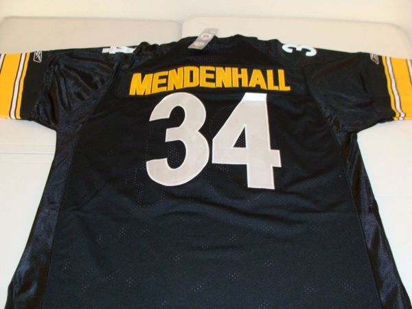 34 RASHARD MENDENHALL Pittsburgh Steelers NFL RB Black Mint Throwback Jersey