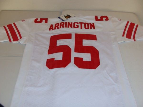 #55 LaVAR ARRINGTON New York Giants NFL LB White Mint Throwback Jersey