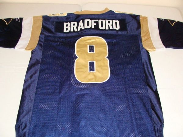 #8 SAM BRADFORD St. Louis Rams NFL QB Blue Throwback Jersey