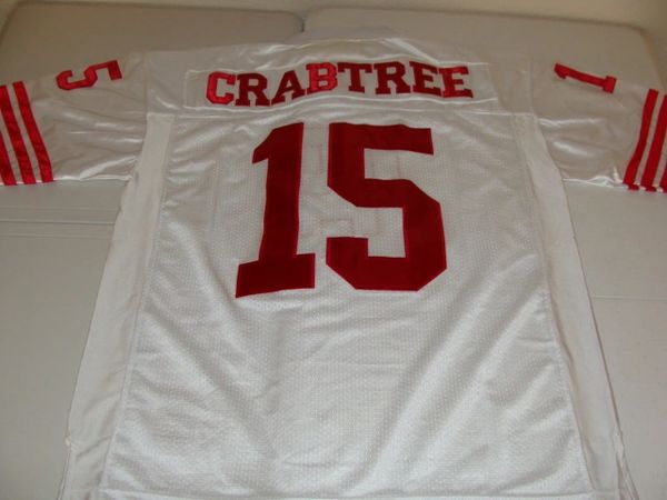 #15 MICHAEL CRABTREE San Francisco 49ers NFL WR White Throwback Jersey