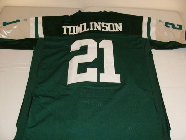 #21 LaDAINIAN TOMLINSON New York Jets NFL RB Green Throwback Jersey