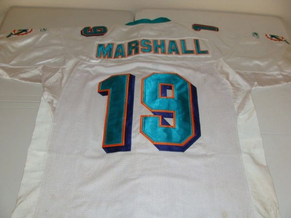 19 BRANDON MARSHALL Miami Dolphins NFL WR White Throwback Jersey