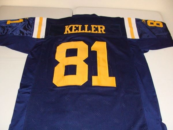 81 DUSTIN KELLER New York Jets/Titans NFL TE Blue Throwback Jersey