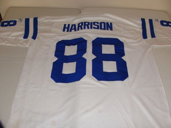 #88 MARVIN HARRISON Indianapolis Colts NFL WR White Throwback Jersey