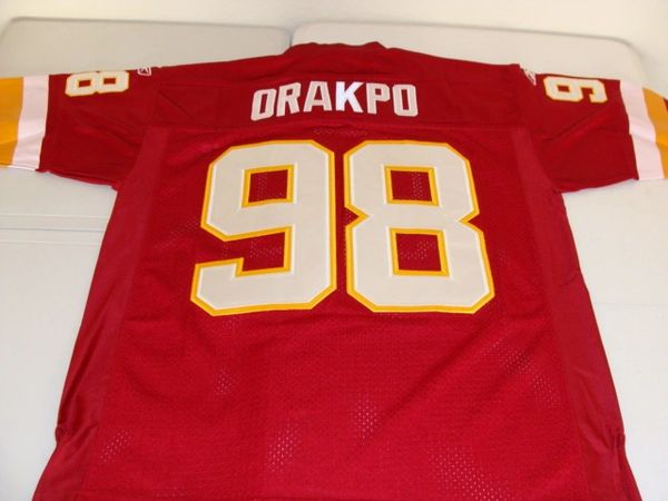 #98 BRIAN ORAKPO Washington Redskins NFL LB Red Throwback Jersey