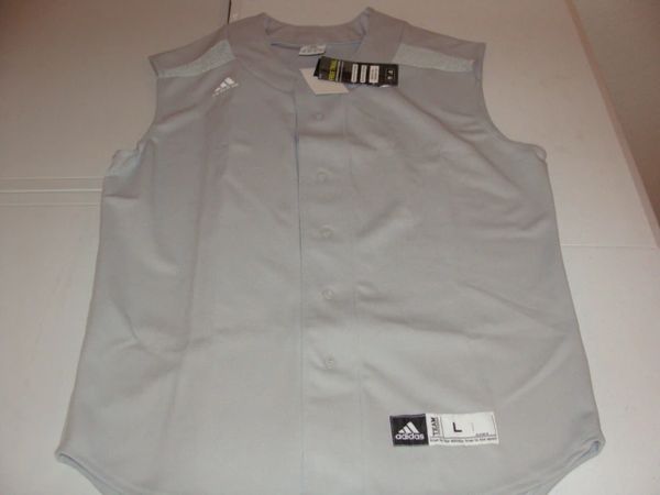 ADIDAS Grey Sleeveless Baseball Batting Practice Mint Jersey