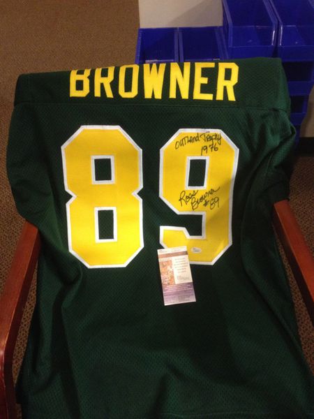 #89 ROSS BROWNER Notre Dame Irish NCAA DE Green Throwback Jersey AUTOGRAPHED