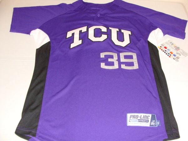 #39 TCU Horned Frogs NCAA Baseball Purple Mint Throwback Jersey
