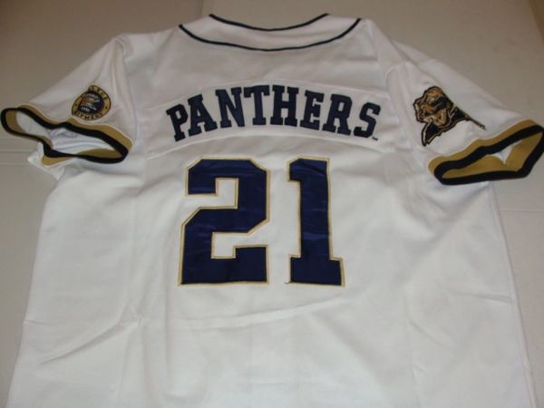 #21 Pittsburgh PITT Panthers NCAA Baseball White Throwback Team Jersey