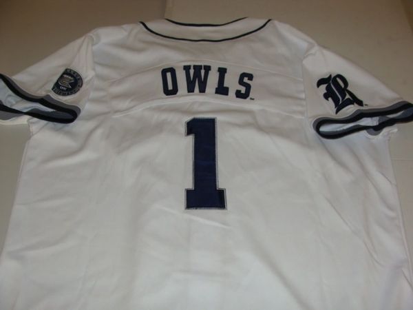 #1 RICE Owls NCAA Baseball White Throwback Team Jersey