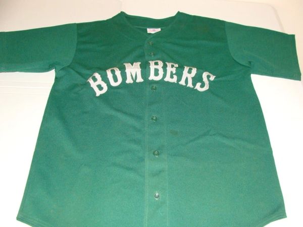 #9 BOMBERS League Baseball Green Throwback Team Jersey