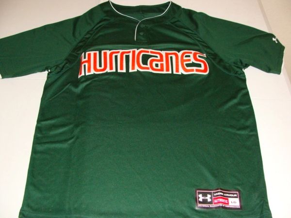 #10 MIAMI Hurricanes NCAA Baseball Green Throwback Jersey