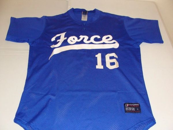 #16 FORCE League Baseball Blue Throwback Team Jersey