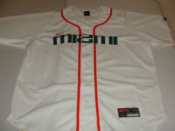 MIAMI Hurricanes NCAA Baseball White Mesh Throwback Team Jersey