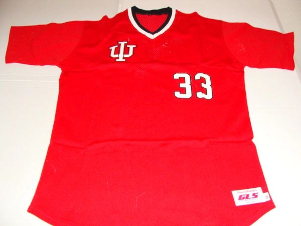 #33 INDIANA Hoosiers NCAA Baseball Red Throwback Jersey