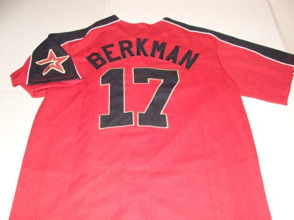 MAJESTIC  LANCE BERKMAN Houston Astros 2001 Throwback