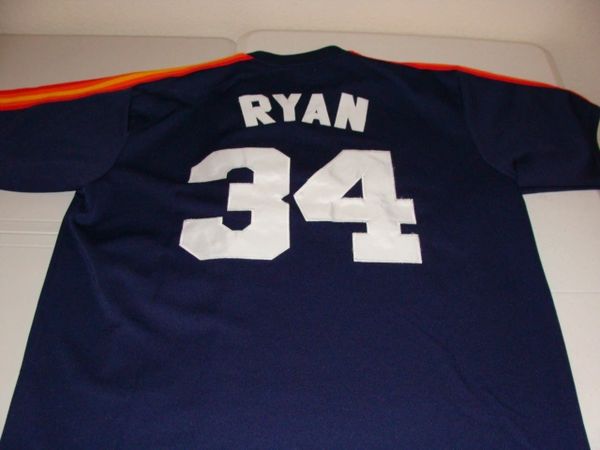 34 NOLAN RYAN Houston Astros MLB Pitcher Blue Throwback Jersey