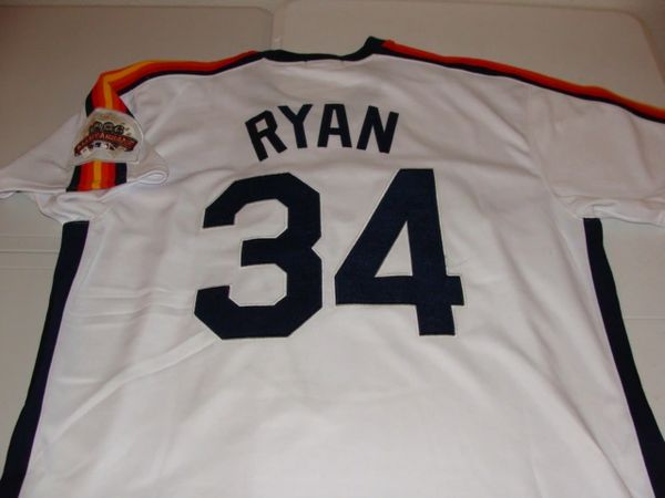 34 NOLAN RYAN Houston Astros MLB Pitcher White 1986 All-Star