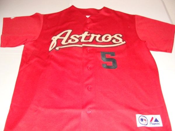 5 JEFF BAGWELL Houston Astros MLB 1B Red Throwback Jersey