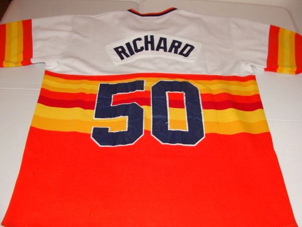 #50 J. R. RICHARD Houston Astros MLB Pitcher Rainbow Throwback Jersey