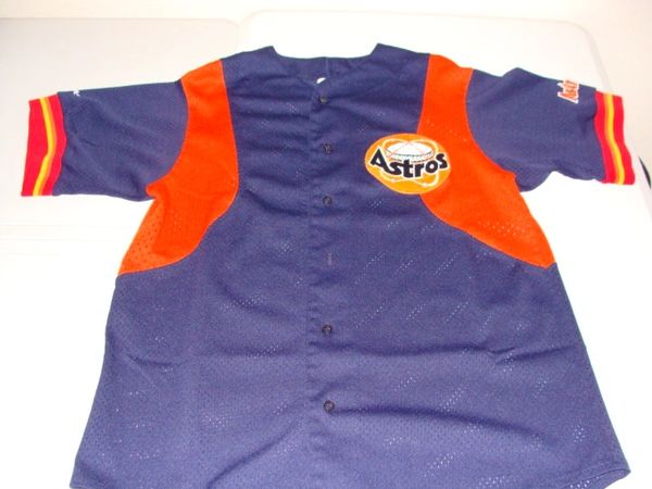 HOUSTON Astros MLB Baseball Blue/Orange Team Throwback Jersey