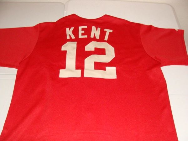 #12 JEFF KENT Houston Astros MLB 2B Red Throwback Jersey