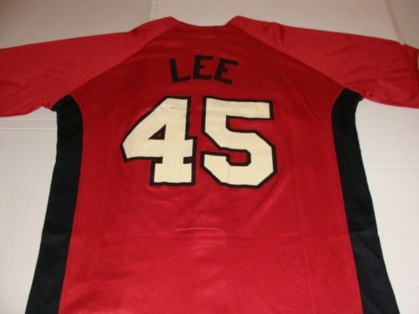 Men's Mitchell and Ness Carlos Lee Houston Astros Replica Red Throwback  Jersey