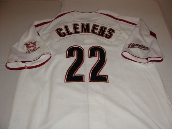 22 ROGER CLEMENS New York Yankees MLB Pitcher White PS Throwback Jersey