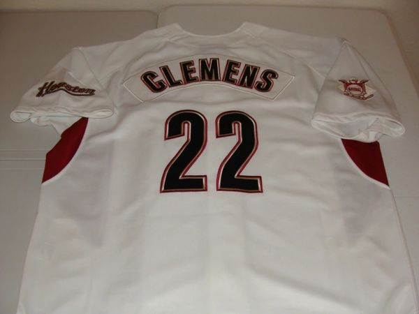 22 ROGER CLEMENS Houston Astros MLB Pitcher White/Red Throwback