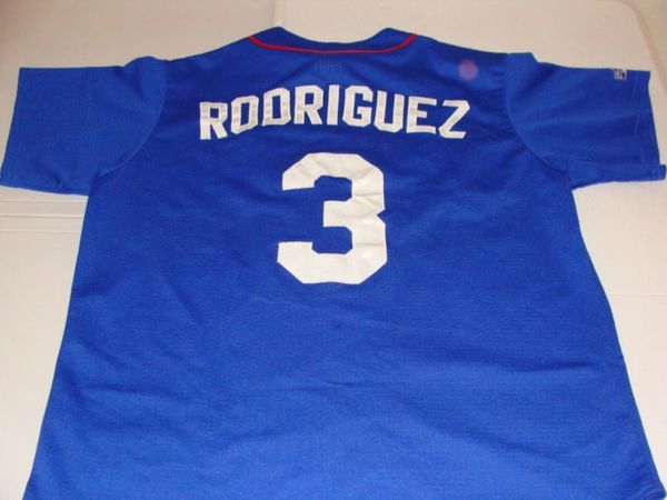 #3 ALEX RODRIGUEZ Texas Rangers MLB SS Blue with Red Throwback Jersey