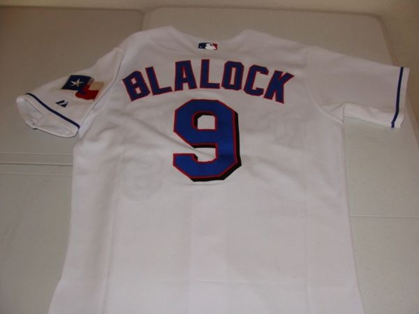 9 HANK BLALOCK Texas Rangers MLB 3B White Throwback Jersey