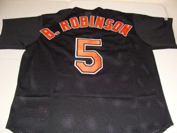 #5 BROOKS ROBINSON Baltimore Orioles MLB 3B Black Throwback Jersey