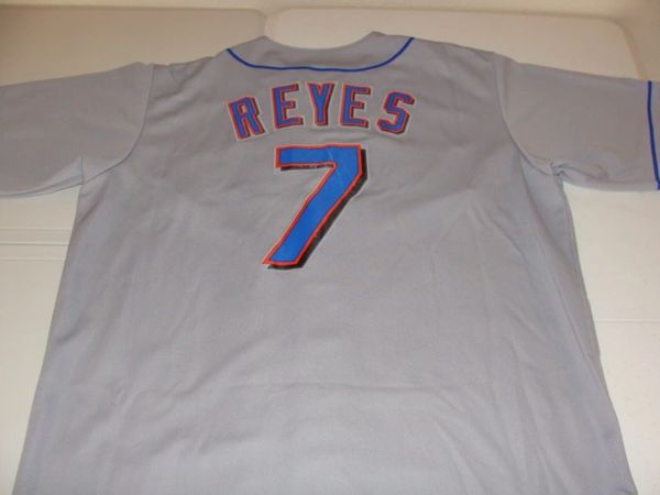 Jose Reyes #7 - Game Used Road Grey Jersey - Reyes Goes 1-4 - Mets