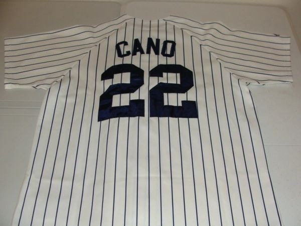 22 ROBINSON CANO New York Yankees MLB 2B White PS Throwback Jersey