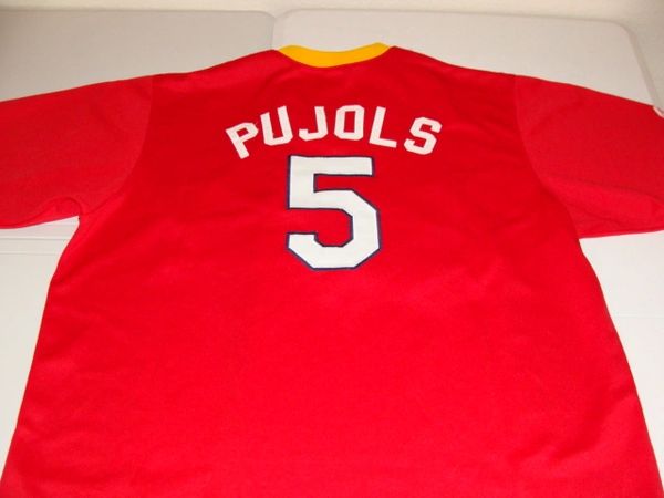 5 ALBERT PUJOLS St. Louis Cardinals MLB 1B Red Throwback Jersey