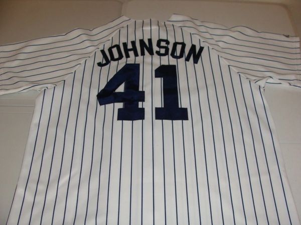 41 RANDY JOHNSON New York Yankees MLB Pitcher White PS M&N Throwback Jersey