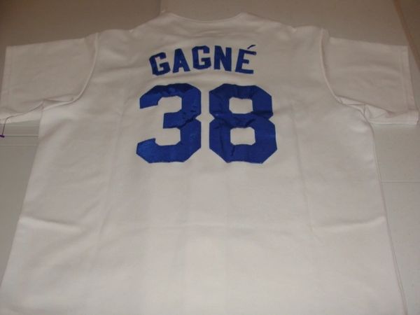 38 ERIC GAGNE Los Angeles Dodgers MLB Pitcher White Throwback Jersey