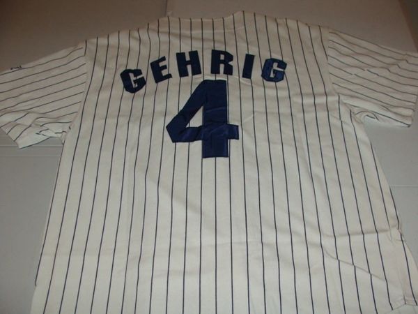 4 LOU GEHRIG New York Yankees MLB 1B White PS Throwback Jersey