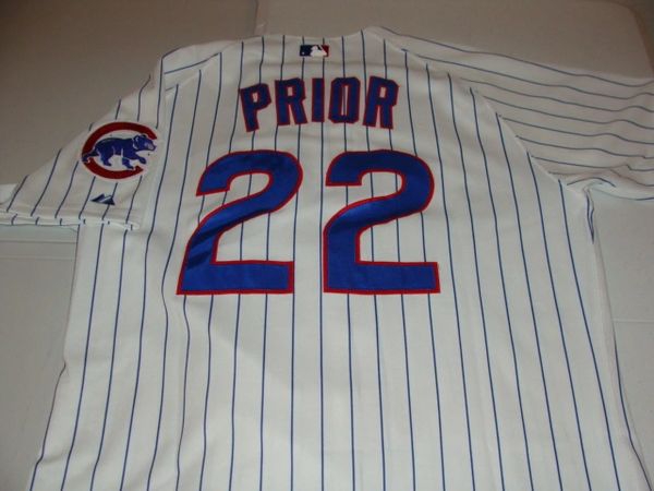 22 MARK PRIOR Chicago Cubs MLB Pitcher White PS Throwback Jersey