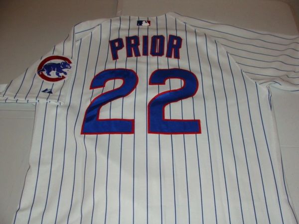 22 MARK PRIOR Chicago Cubs MLB Pitcher White Throwback Team Jersey