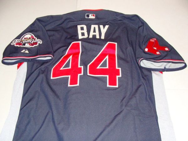 44 JASON BAY Boston Red Sox MLB OF Grey Throwback Jersey