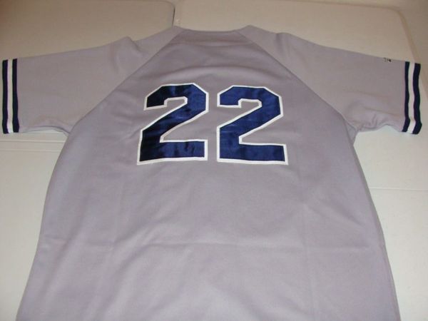 #22 ROGER CLEMENS New York Yankees MLB Pitcher Grey Throwback Jersey